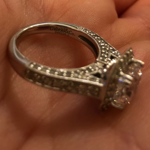 Gabriel & Co. Asscher Cut 14K White Gold Ring - Picture 4 of 13